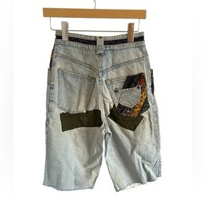 Vintage 90s Patchwork No! Jean Shorts Jorts, size XS/S